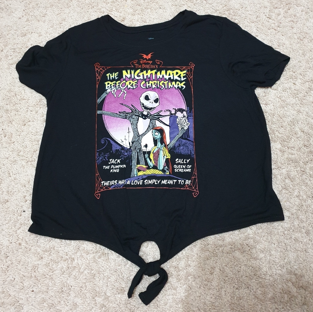 nightmare before Christmas tied tee shirt